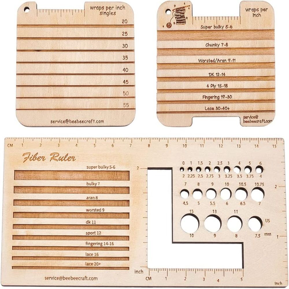 3/4pcs Wood Knitting Needle Ga - đánh giá và giá Sewing Gauge Ruler